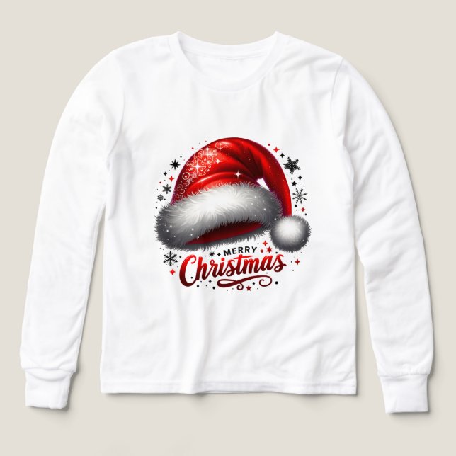 Chapeau de Père Noël Écarlate Lumineux (Motif recto)