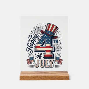 Chapeau patriotique vintage Happy 4 juillet Vector