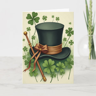 Chapeau vert chanceux Charme irlandais Carte