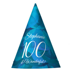 Chapeaux De Fêtes 100 et Merveilleux Elegant Ocean Blue Anniversaire
