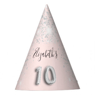 Chapeaux De Fêtes 10e anniversaire blush rose parties scintillant no