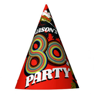 Chapeaux De Fêtes 1980's party anniversaire graphique splat rouge no