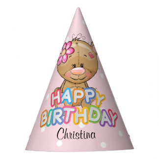 Chapeaux De Fêtes 1er anniversaire Teddy Bear Custom