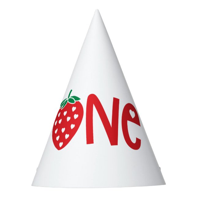 Chapeaux De Fêtes 1er anniversaire Une fraise (Devant)