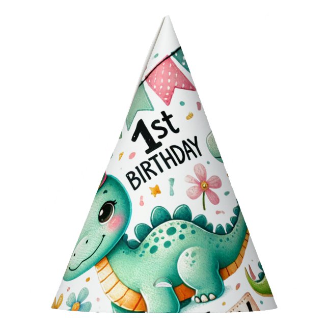 Chapeaux De Fêtes 1ère fête d'anniversaire Dinosaur Garçon Enfants (Gauche)