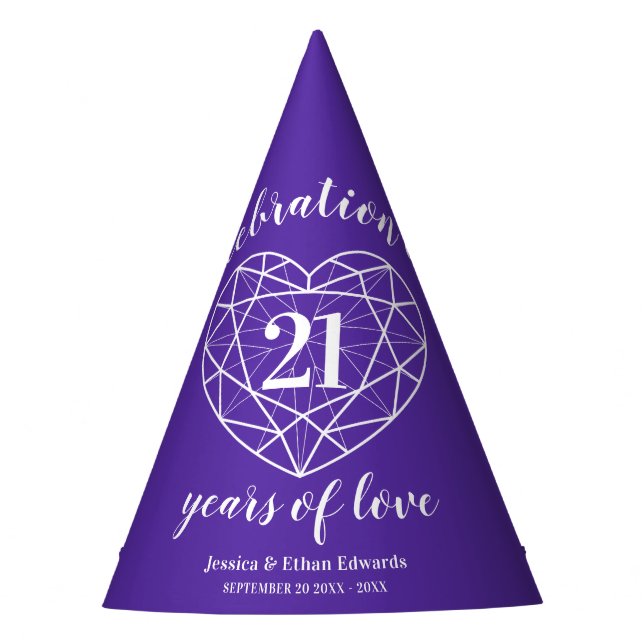 Chapeaux De Fêtes 21e anniversaire du mariage bijou violet iolite (Devant)