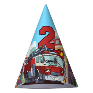 Chapeaux De Fêtes 2ème Camion de pompiers d'anniversaire