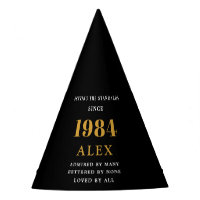 40e anniversaire Nom 1984 Black Gold Elegant Chic