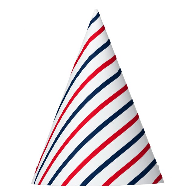 Chapeaux De Fêtes 4 juillet rayures patriotiques bleu rouge (Devant)