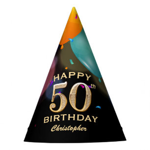 Chapeaux De Fêtes 50e fête d'anniversaire Casquette de la fête Black