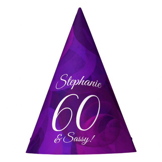 Chapeaux De Fêtes 60 & Sassy Elegant Purple Anniversaire (Devant)