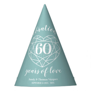 Chapeaux De Fêtes 60e anniversaire mariage diamant casquettes de fêt