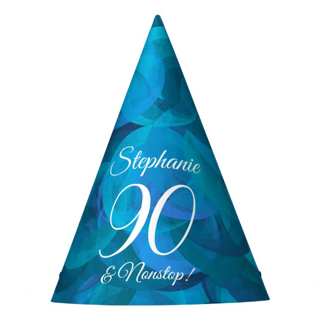 Chapeaux De Fêtes 90 et Nonstop Elegant Ocean Blue Anniversaire (Devant)