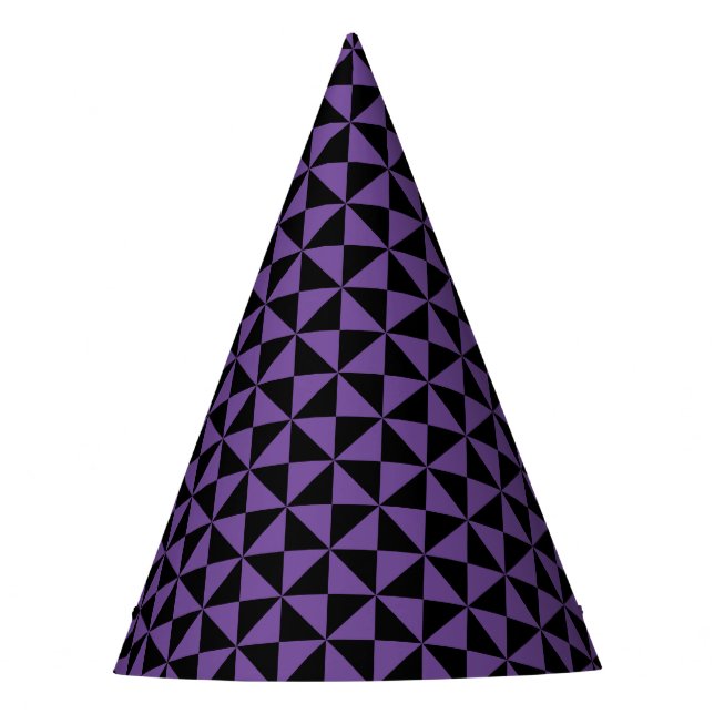 Chapeaux De Fêtes à damiers Triangles Purple Casquette (Devant)