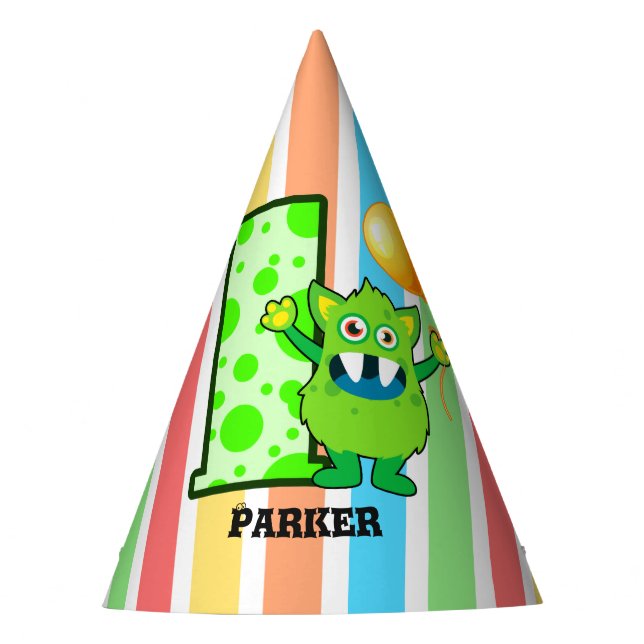 Chapeaux De Fêtes Ă?re coutume d'anniversaire de monstre vert (Devant)