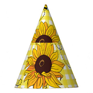 Chapeaux De Fêtes Abeilles, tournesols, à damiers, motif vintage.