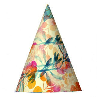 Chapeaux De Fêtes Abstrait fleuri : herbes, fleurs motif.