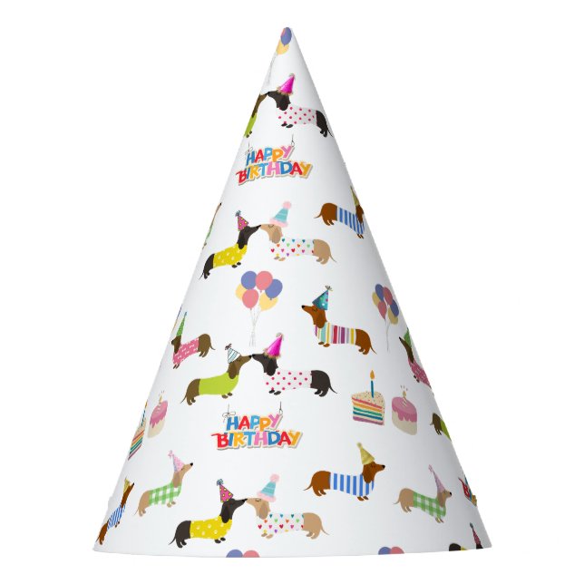 Chapeaux De Fêtes Adorable Dachshund Casquettes de fête d'anniversai (Devant)