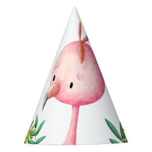 Chapeaux De Fêtes Adorable Flamant rose rose d'été Tropical