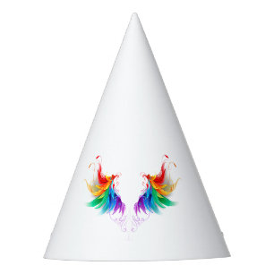 Chapeaux De Fêtes Ailes fluffy arc-en-ciel