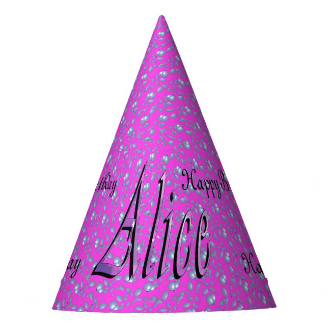 Chapeaux De Fêtes Alice, Joyeux Anniversaire, Casquette de la partie (Devant)