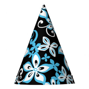 CHAPEAUX DE FÊTES ALOHA HAWAII (NOIR/BLEU) CASQUETTE DE FÊTE