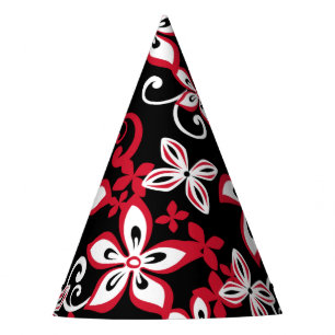CHAPEAUX DE FÊTES ALOHA HAWAII (NOIR/ROUGE) CASQUETTE DU PARTI