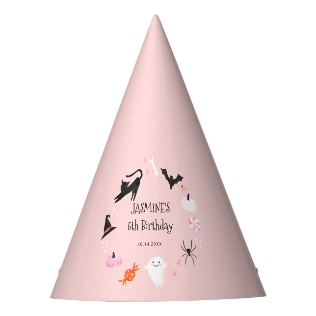 Chapeaux De Fêtes Amusants Halloween Créature rose Anniversaire (Devant)