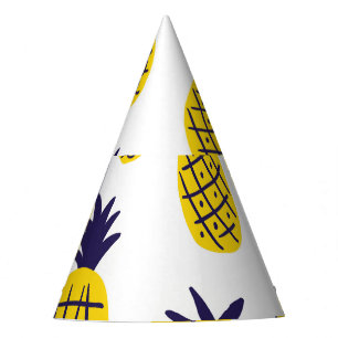 Chapeaux De Fêtes Ananas minimalistes, design abstrait coloré.