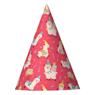 Chapeaux De Fêtes Animaux de fête Lama Anniversaire Rose