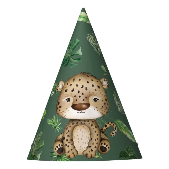 Chapeaux De Fêtes Animaux de fête Leopard Cheetah Wild One Jungle Bo (Devant)