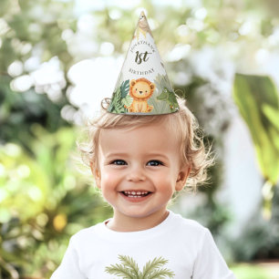 Chapeaux De Fêtes Animaux de la Jungle Premier Anniversaire