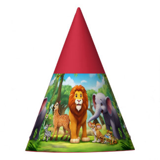 Chapeaux De Fêtes animaux sauvages safari anniversaire