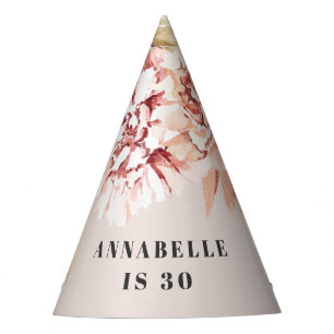 Chapeaux De Fêtes Anniversaire bohème moderne pastel floral