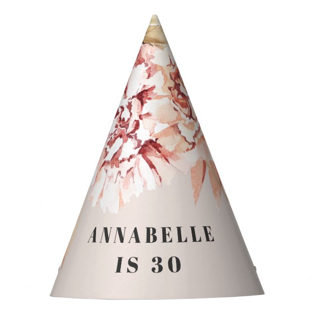 Chapeaux De Fêtes Anniversaire bohème moderne pastel floral  (Devant)