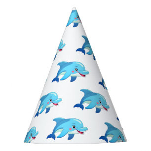 Chapeaux De Fêtes Anniversaire d'animaux de mer dauphin mignon