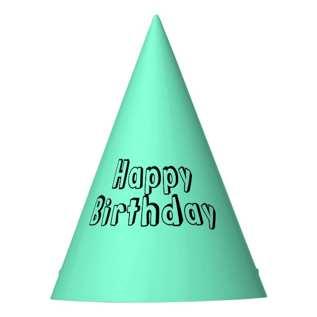 Chapeaux De Fêtes Anniversaire d'Aquamarine solide (Devant)
