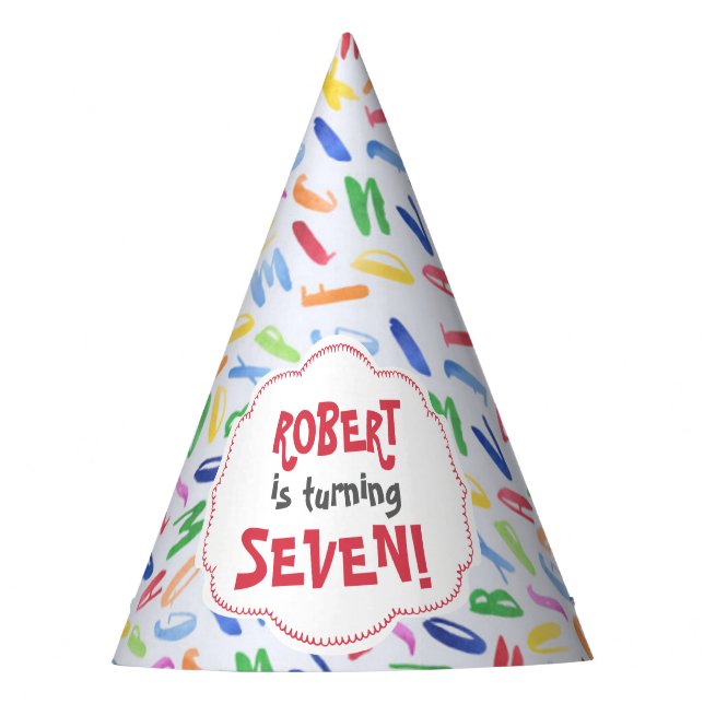 Chapeaux De Fêtes Anniversaire de enfant de coutume d'alphabet (Devant)