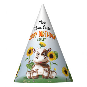 Chapeaux De Fêtes Anniversaire de enfant de tournesol de vache