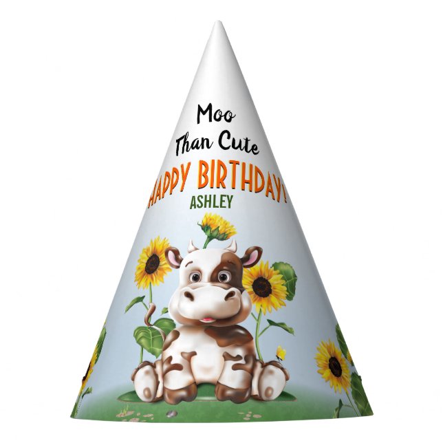 Chapeaux De Fêtes Anniversaire de enfant de tournesol de vache (Devant)