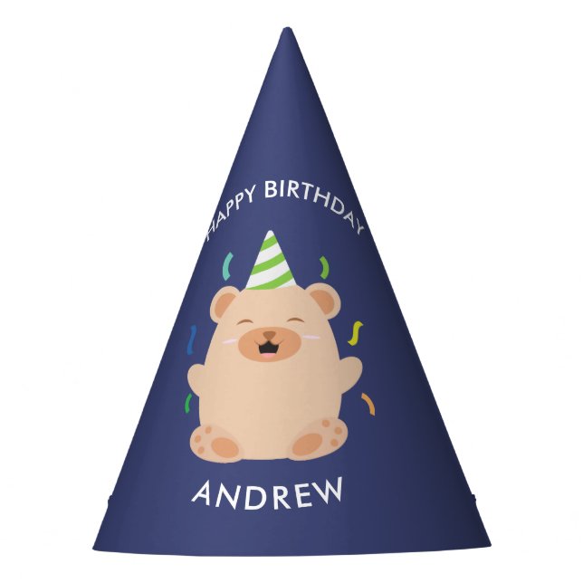 Chapeaux De Fêtes Anniversaire de enfant d'ours Brown amusant (Devant)