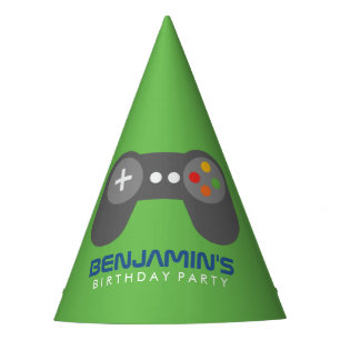 Chapeaux De Fêtes Anniversaire de enfant vert de contrôleur de jeu