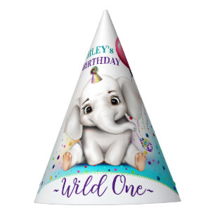 Chapeaux De Fêtes Anniversaire de l'éléphant mignon