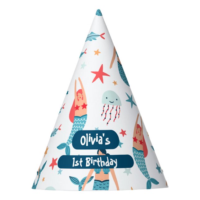 Chapeaux De Fêtes Anniversaire de Mermaid (Devant)