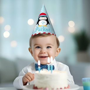 Chapeaux De Fêtes Anniversaire de Winter ONEderland Pingouin Flocon 