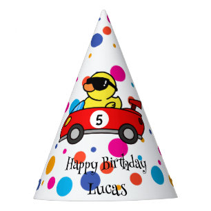 Chapeaux De Fêtes Anniversaire Dinosaur race voiture garçon course r