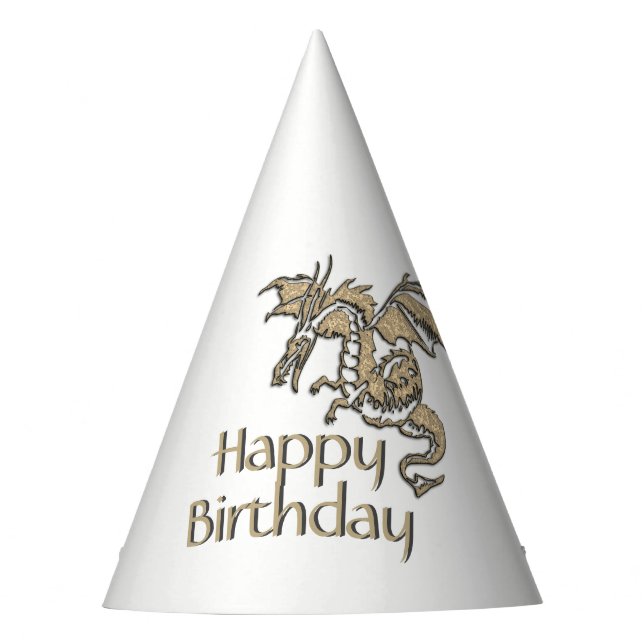 Chapeaux De Fêtes Anniversaire d'or de dragon (Devant)