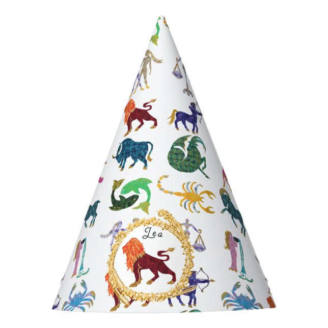 Chapeaux De Fêtes Anniversaire du Cute Leo Zodiac (Devant)