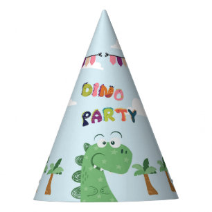 Chapeaux De Fêtes Anniversaire du tyrannosaurus vert Rex/T-Rex