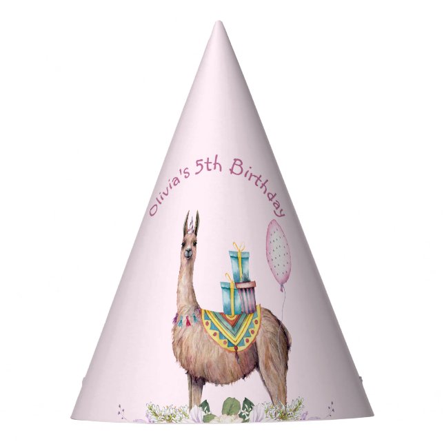 Chapeaux De Fêtes Anniversaire Llama (Devant)